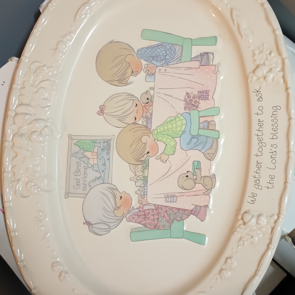 Precious Moments Cream and Pastel Serveware
